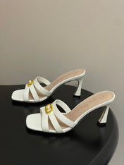 DIOR 26S HIGH HEEL SANDALS 80 MM IN WHITE CALFSKIN