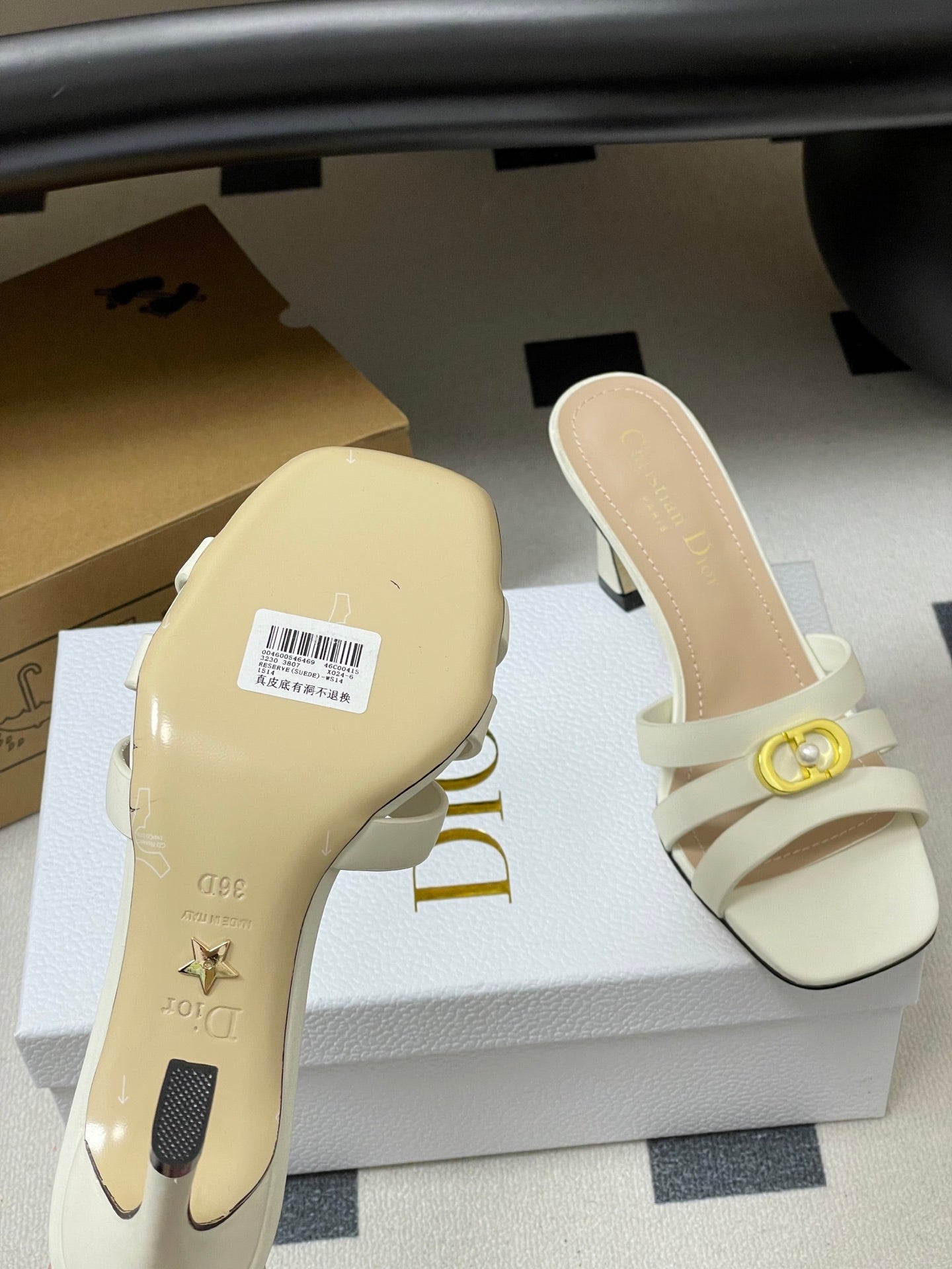DIOR 26S HIGH HEEL SANDALS 80 MM IN WHITE CALFSKIN