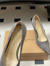 GIANVITO ROSSI 26S HIGH HEELS 85 MM IN DARK GREY SUEDE