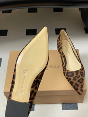 GIANVITO ROSSI 26S FLATS IN LEOPARD PRINT PONY HAIR