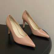 GIANVITO ROSSI 26S HIGH HEELS 85 MM IN NUDE CALFSKIN