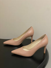 GIANVITO ROSSI 26S HIGH HEELS 85 MM IN NUDE CALFSKIN