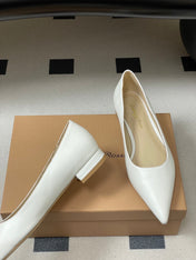 GIANVITO ROSSI 26S FLATS IN WHITE CALFSKIN