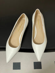 GIANVITO ROSSI 26S FLATS IN WHITE CALFSKIN