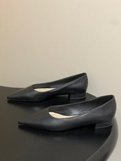 GIANVITO ROSSI 26S FLATS IN BLACK CALFSKIN
