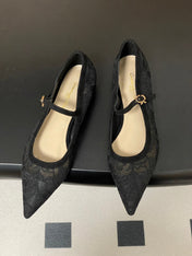 GIANVITO ROSSI 26S MARY JANE IN BLACK LACE