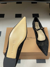 GIANVITO ROSSI 26S MARY JANE IN BLACK LACE
