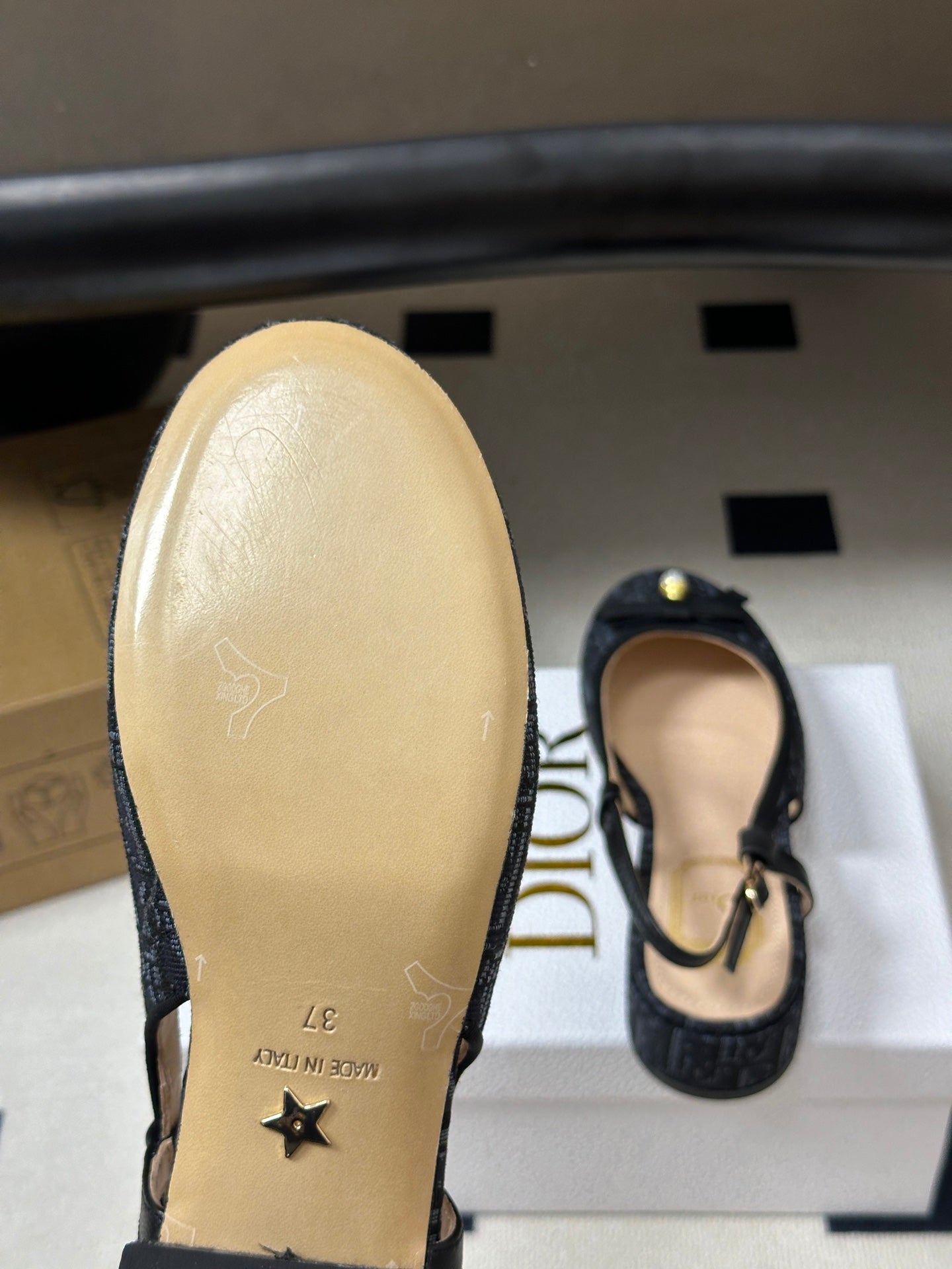 DIOR 26S SLINGBACK PUMPS 35MM IN BLACK BLUE DIOR OBLIQUE EMBROIDERED CANVAS WITH BOW