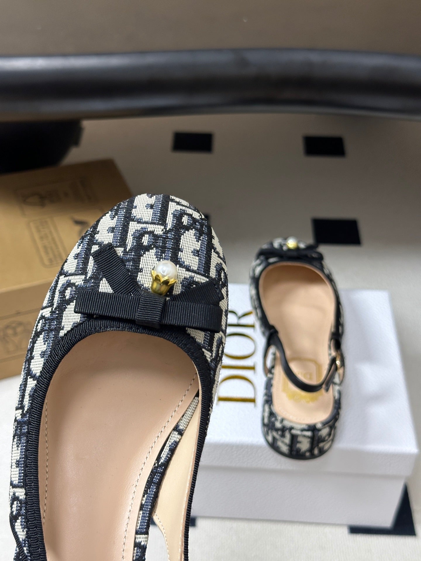 DIOR 26S SLINGBACK PUMPS 35MM IN BLUE DIOR OBLIQUE EMBROIDERED CANVAS WITH BOW