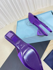 PRA POINTED TOE SLINGBACK PUMPS VIOLET SATIN