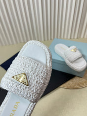 Crochet Flatform Slides 40 White