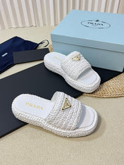 Crochet Flatform Slides 40 White