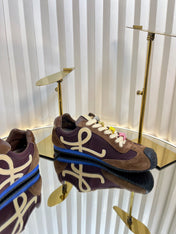 LOEWE 26S RUNNER 2.0 SNEAKERS IN DARK BROWN SUEDE AND FABRIC