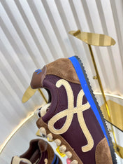 LOEWE 26S RUNNER 2.0 SNEAKERS IN DARK BROWN SUEDE AND FABRIC