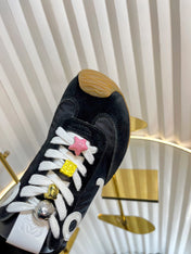 LOEWE 26S RUNNER 2.0 SNEAKERS IN BLACK FABRIC AND SUEDE
