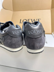 LOEWE 26S RUNNER 2.0 SNEAKERS IN DARK GREY CALFSKIN AND SUEDE