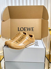 LOEWE 26S RUNNER 2.0 SNEAKERS IN BROWN CALFSKIN AND SUEDE