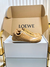 LOEWE 26S RUNNER 2.0 SNEAKERS IN BROWN CALFSKIN AND SUEDE