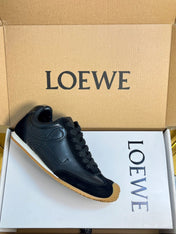 LOEWE 26S RUNNER 2.0 SNEAKERS IN BLACK CALFSKIN AND SUEDE