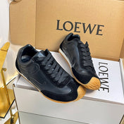 LOEWE 26S RUNNER 2.0 SNEAKERS IN BLACK CALFSKIN AND SUEDE