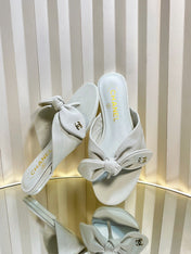LACE SANDALS IN WHITE CALFSKIN