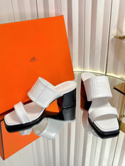 HM 26S MONICA 60 SANDAL IN WHITE CALFSKIN