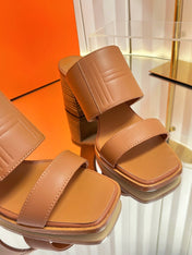 HM 26S MONICA 60 SANDAL IN CARAMEL BROWN CALFSKIN