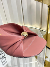 LOEWE 26S HEELED SANDALS 45 MM IN DUSTY PINK CALFSKIN
