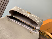 MADELEINE 30 IN BEIGE MONOGRAM CALFSKIN EMBOSSED LOGO