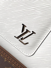 MARELLE TOTE BB BAG 30 IN WHITE EPI GRAIN COWHIDE LEATHER
