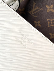 MARELLE TOTE BB BAG 30 IN WHITE EPI GRAIN COWHIDE LEATHER