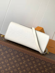 MARELLE TOTE BB BAG 30 IN WHITE EPI GRAIN COWHIDE LEATHER