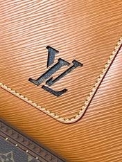 MARELLE TOTE BB BAG 30 IN BRONZE BROWN EPI GRAIN COWHIDE LEATHER