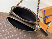 ALMA BE BAG 27 IN BROWN MONOGRAM CANVAS AND COWHIDE