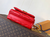 LV 25S GO-14 MM 23 IN CRIMSON RED QUILTED LAMBSKIN GOLD HARDWRE