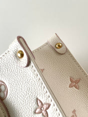 ONTHEGO 25 IN WHITE AND PINK MONOGRAM CALFSKIN