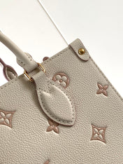 ONTHEGO 25 IN WHITE AND PINK MONOGRAM CALFSKIN