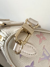 LV 25S NANO SPEEDY 16 IN BEIGE DREAM EMBOSSED TEXTURED CALFSKIN
