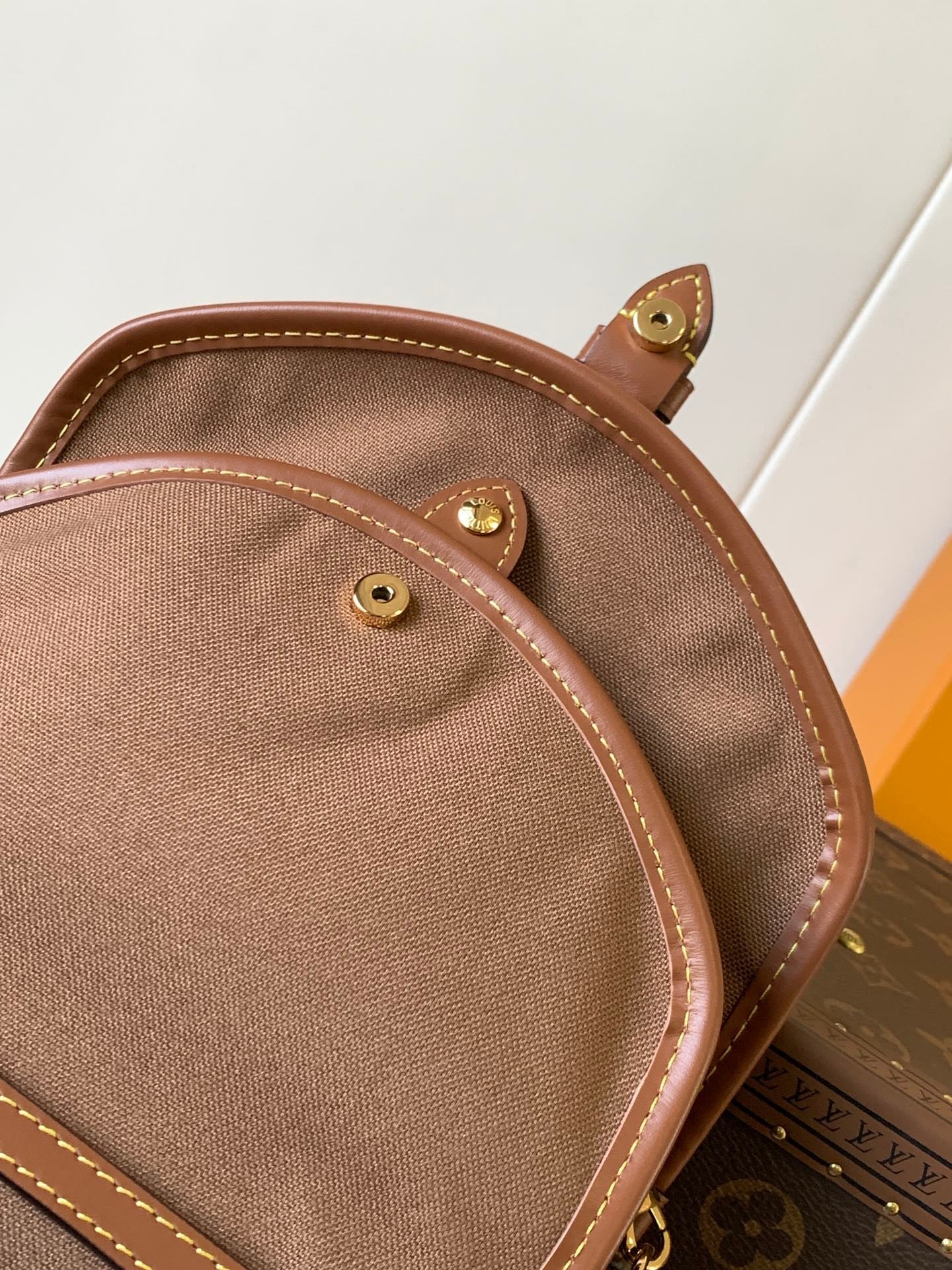 LV 25S DUO BB BAG 19 IN BROWN MONOGRAM COATED CANVAS AND CALFSKIN