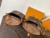 LV 25S DUO BB BAG 19 IN BROWN MONOGRAM COATED CANVAS AND CALFSKIN