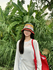 LOEWE 26S MULTICOLOR CROCHET BUCKET HAT STYLE 045