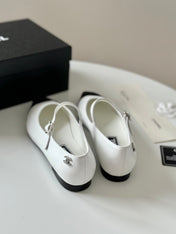 MARY JANE WHITE MIX BLACK CALFSKIN