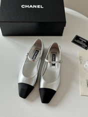 MARY JANE SILVER MIX BLACK CALFSKIN