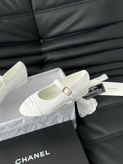 MARY JANE SHOES WHITE CORDUROY TWILL FABRIC