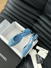 CLASSIC SLINGBACK CERULEAN BLUE CALFSKIN