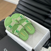 Mule Sandals Sheepskin  Light Green