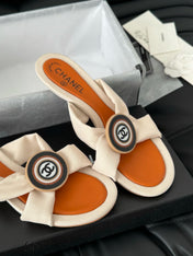 VIVID ORANGE FABRIC CC SLIDE SANDALS