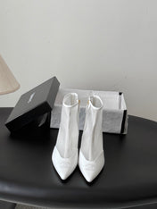 CHANEL 26S ANKLE BOOTS IN WHITE MESH