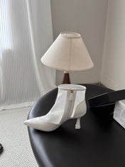 CHANEL 26S ANKLE BOOTS IN WHITE MESH