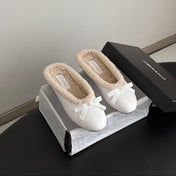 CHANEL 26S MULES IN WHITE LAMBSKIN AND SHEARLING